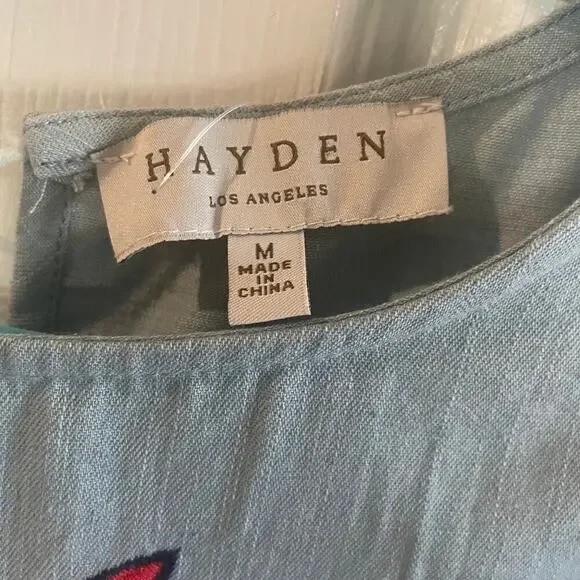 Hayden Los Angeles light blue embroidered Shift Dress size medium - Picture 3 of 16